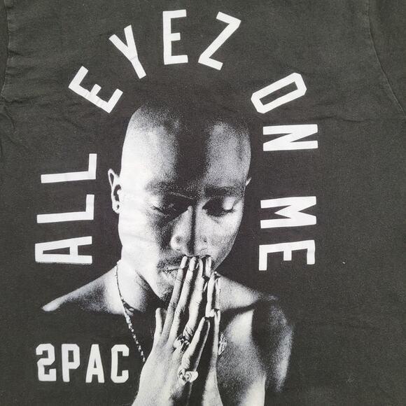 2PAC Tupac-Shakur Shirt Womens Medium 19x25 Black Hip-Hop - Picture 10 of 13